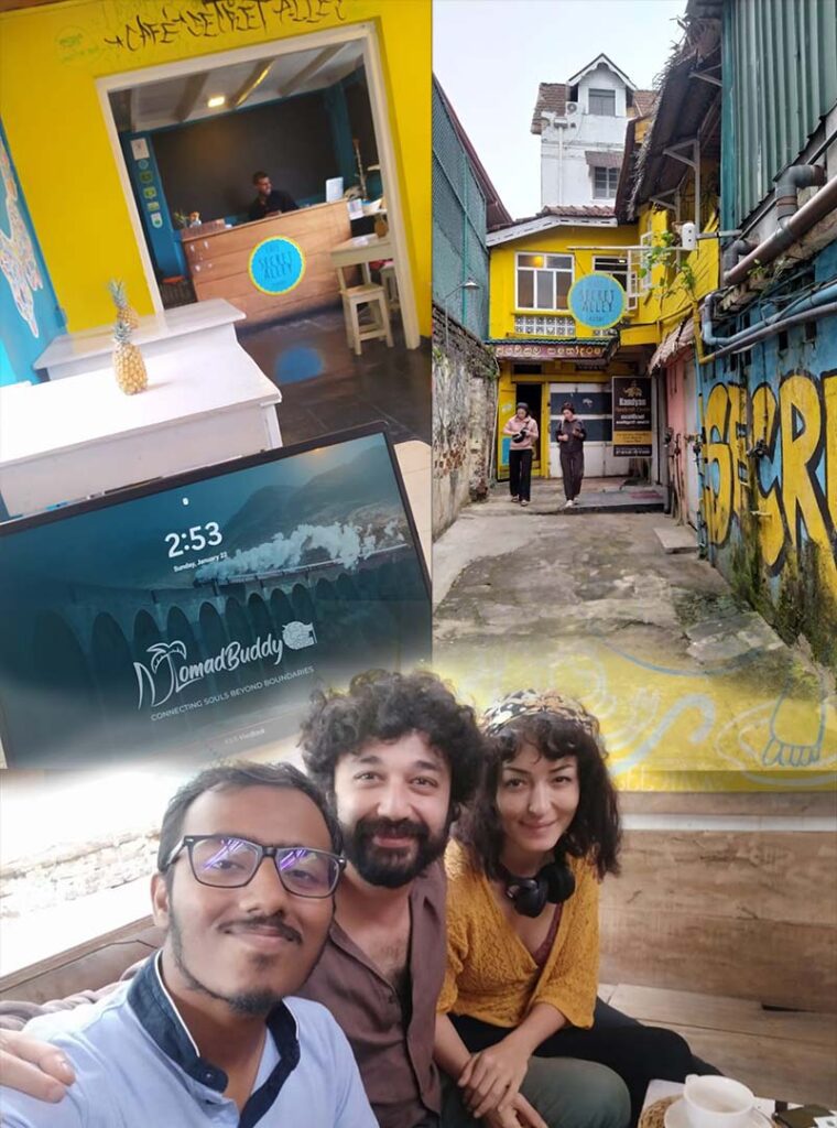 Nesli and Arif at cafe secret alley with NomadBuddy bahey
